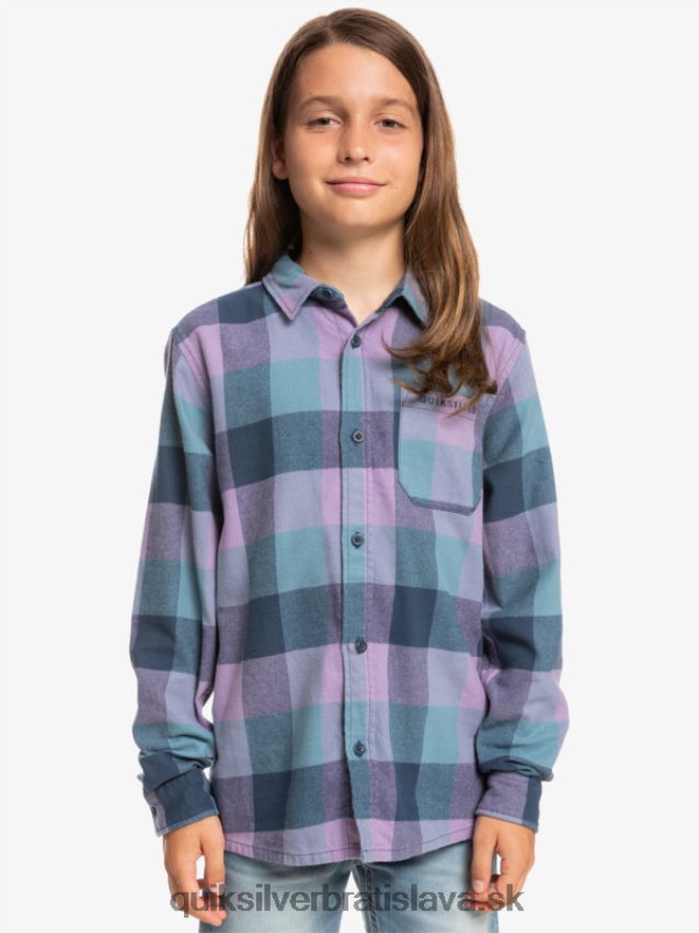 Flanelová košeľa s dlhým rukávom, 8-16 rokov Quiksilver chlapci B80HXR2304 insígnie modrá materská muška