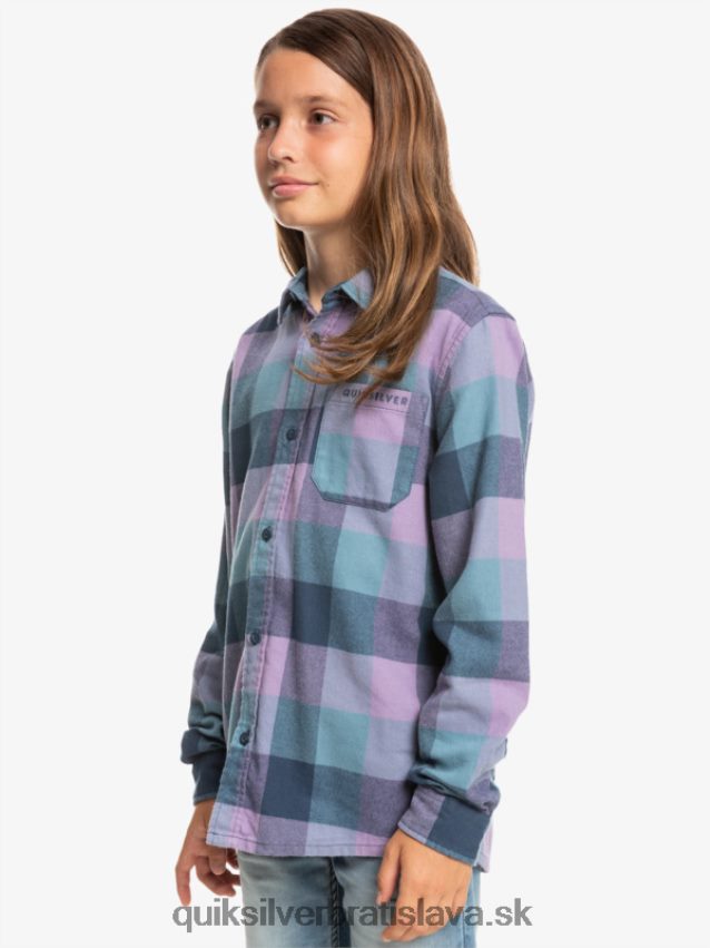 Flanelová košeľa s dlhým rukávom, 8-16 rokov Quiksilver chlapci B80HXR2304 insígnie modrá materská muška