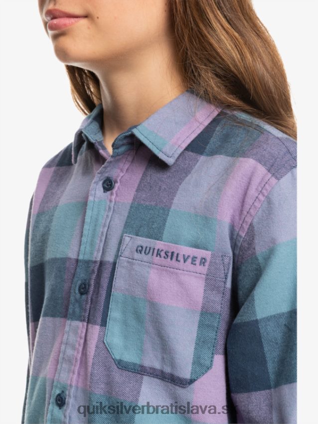 Flanelová košeľa s dlhým rukávom, 8-16 rokov Quiksilver chlapci B80HXR2304 insígnie modrá materská muška