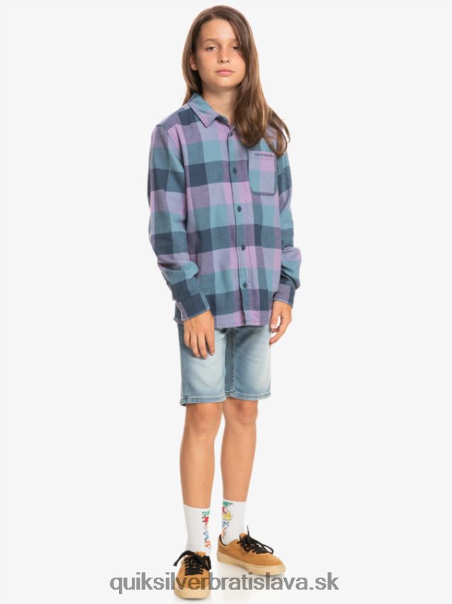 Flanelová košeľa s dlhým rukávom, 8-16 rokov Quiksilver chlapci B80HXR2304 insígnie modrá materská muška