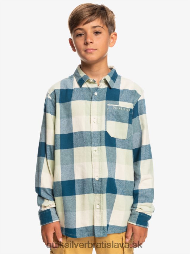 Flanelová košeľa s dlhým rukávom, 8-16 rokov Quiksilver chlapci B80HXR2305 púštna šalvia materská muška