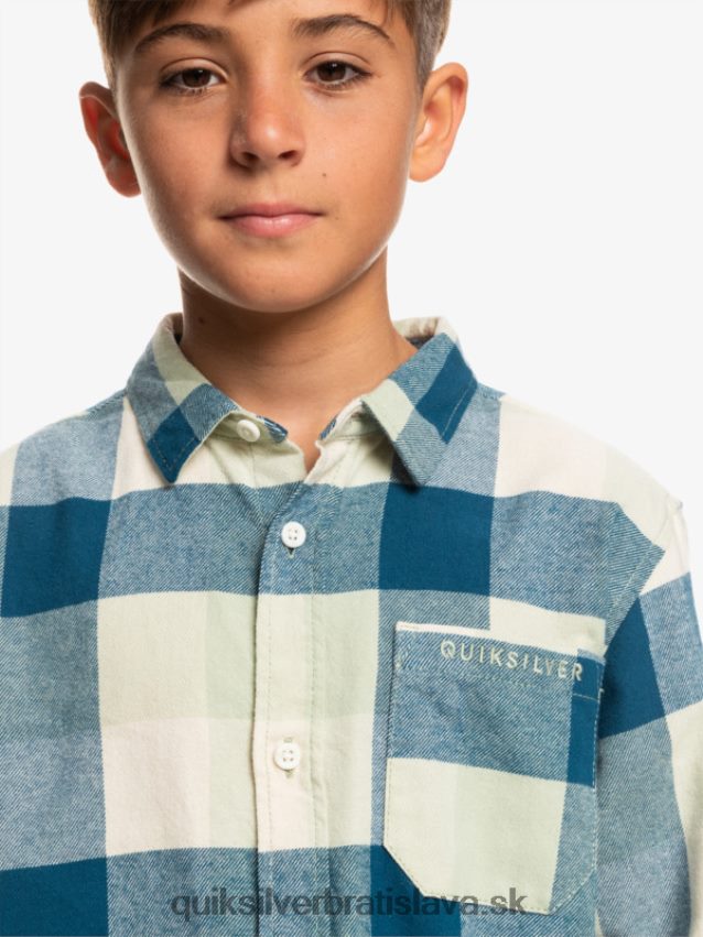 Flanelová košeľa s dlhým rukávom, 8-16 rokov Quiksilver chlapci B80HXR2305 púštna šalvia materská muška