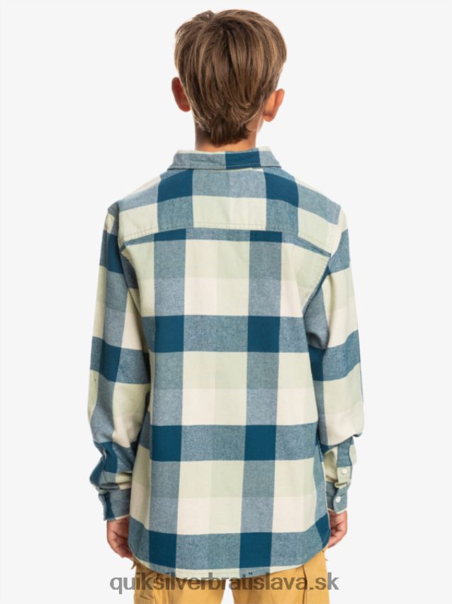 Flanelová košeľa s dlhým rukávom, 8-16 rokov Quiksilver chlapci B80HXR2305 púštna šalvia materská muška