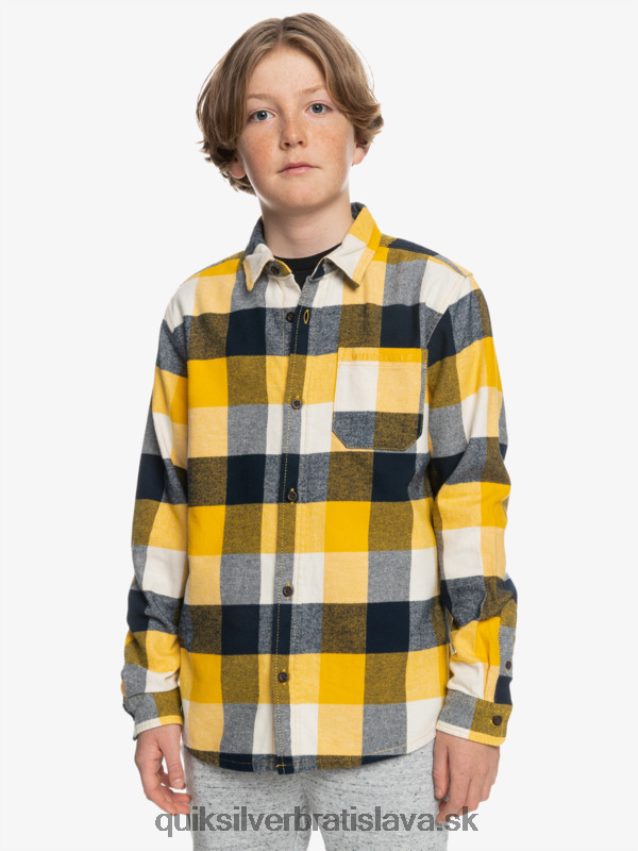 Flanelová košeľa s dlhým rukávom, 8-16 rokov Quiksilver chlapci B80HXR2306 matka breza 223