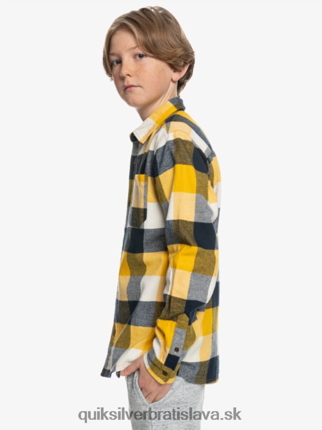 Flanelová košeľa s dlhým rukávom, 8-16 rokov Quiksilver chlapci B80HXR2306 matka breza 223