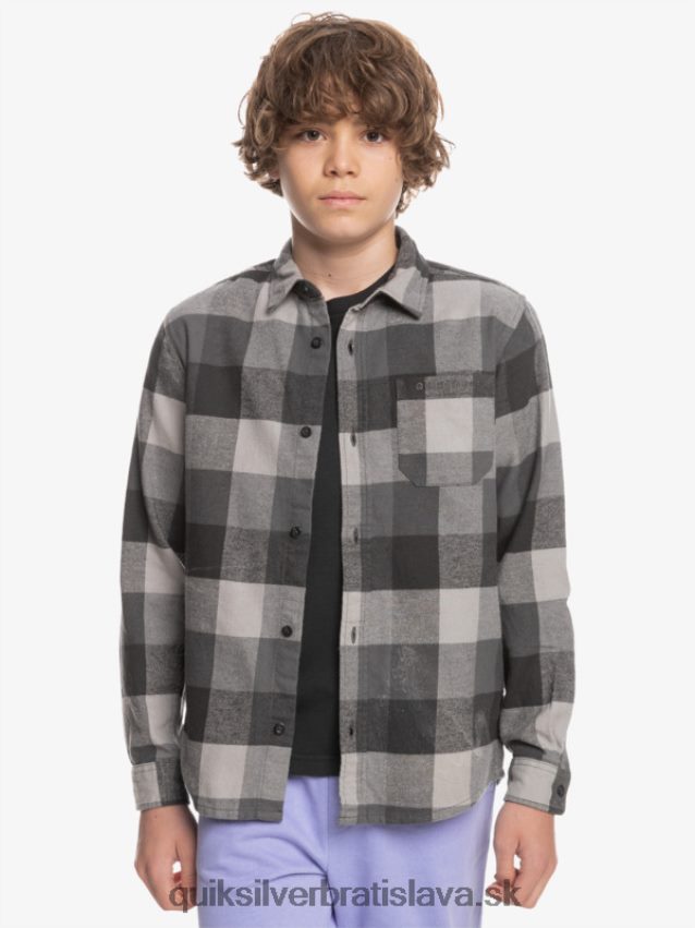 Flanelová košeľa s dlhým rukávom, 8-16 rokov Quiksilver chlapci B80HXR2307 železná brána matka
