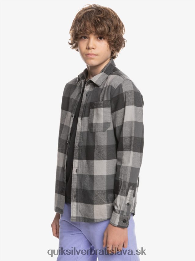 Flanelová košeľa s dlhým rukávom, 8-16 rokov Quiksilver chlapci B80HXR2307 železná brána matka