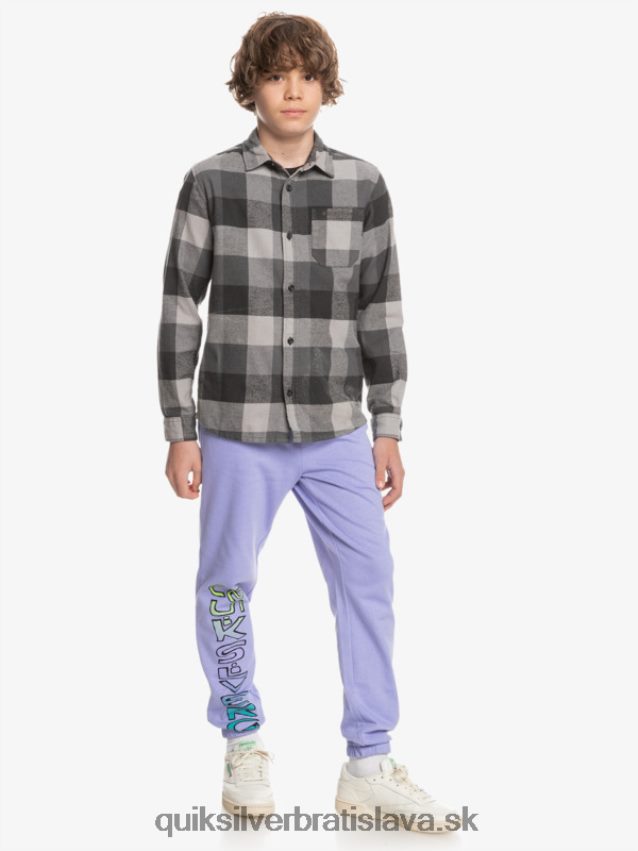 Flanelová košeľa s dlhým rukávom, 8-16 rokov Quiksilver chlapci B80HXR2307 železná brána matka