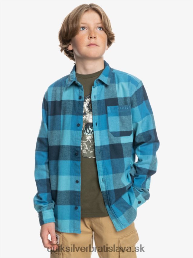 Flanelová košeľa s dlhým rukávom, 8-16 rokov Quiksilver chlapci B80HXR2308 delfská modrá matka