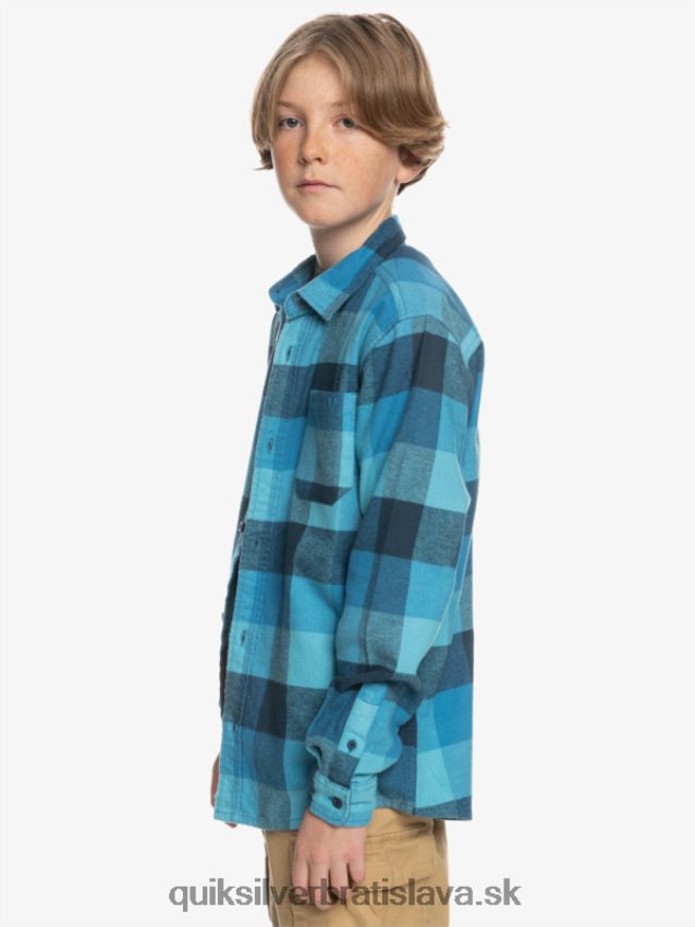 Flanelová košeľa s dlhým rukávom, 8-16 rokov Quiksilver chlapci B80HXR2308 delfská modrá matka