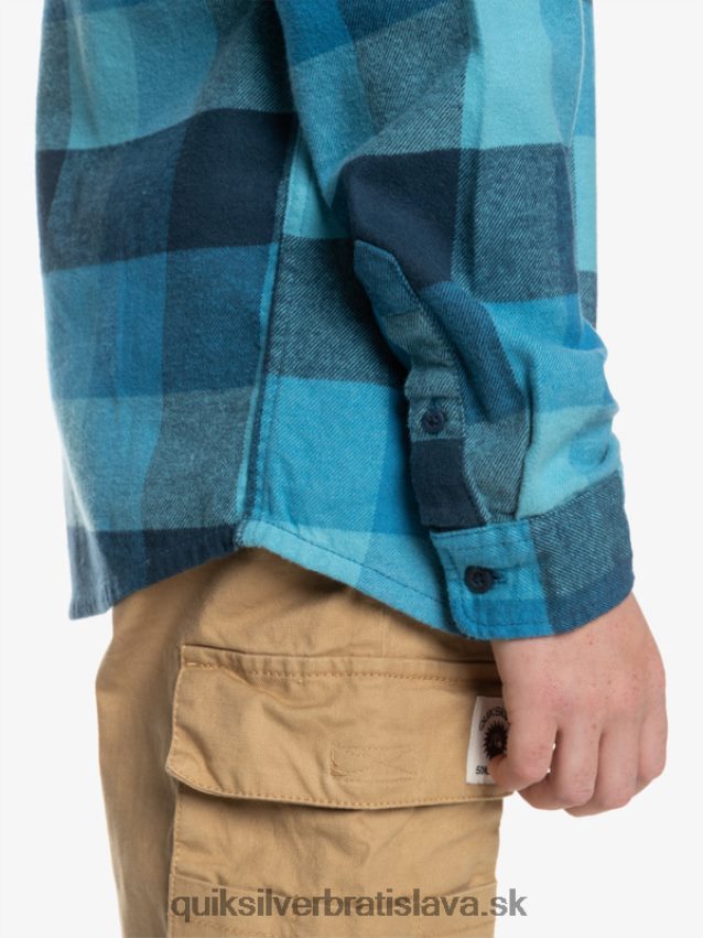 Flanelová košeľa s dlhým rukávom, 8-16 rokov Quiksilver chlapci B80HXR2308 delfská modrá matka