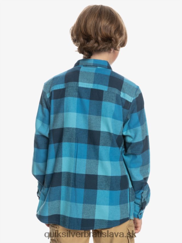 Flanelová košeľa s dlhým rukávom, 8-16 rokov Quiksilver chlapci B80HXR2308 delfská modrá matka