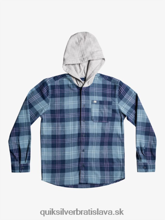 Halidonová košeľa s kapucňou a dlhým rukávom 8-16 Quiksilver chlapci B80HXR2310 provensálsky modrý zajačik