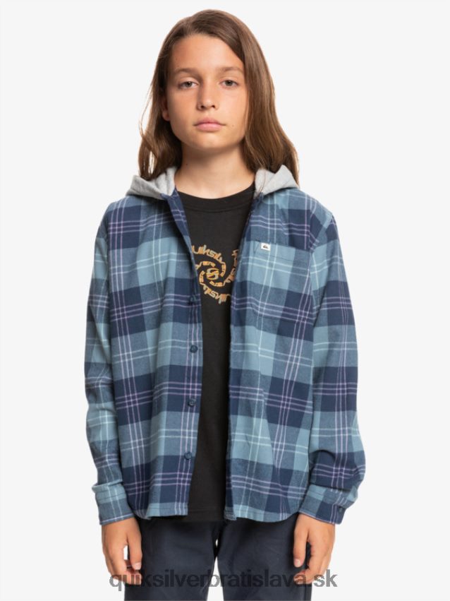 Halidonová košeľa s kapucňou a dlhým rukávom 8-16 Quiksilver chlapci B80HXR2310 provensálsky modrý zajačik