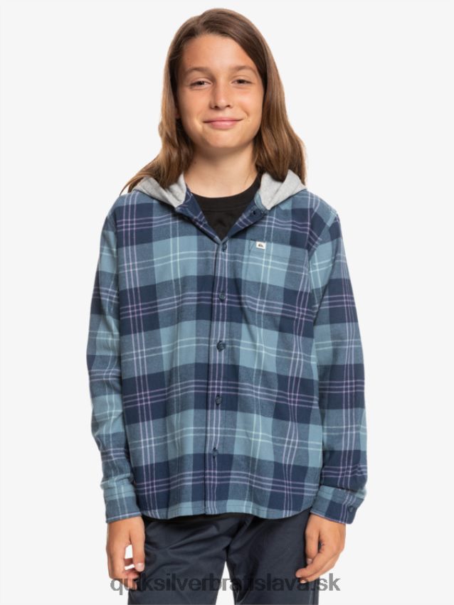 Halidonová košeľa s kapucňou a dlhým rukávom 8-16 Quiksilver chlapci B80HXR2310 provensálsky modrý zajačik