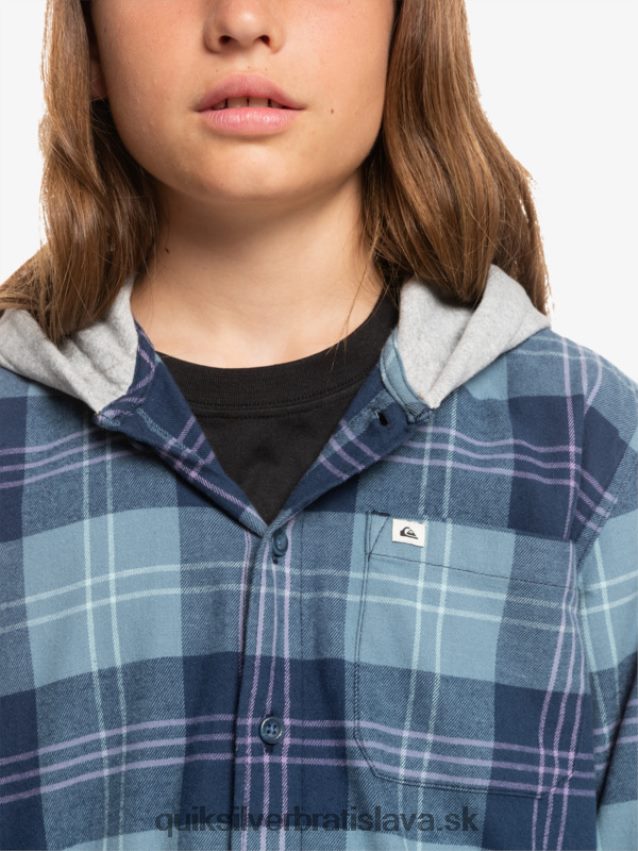 Halidonová košeľa s kapucňou a dlhým rukávom 8-16 Quiksilver chlapci B80HXR2310 provensálsky modrý zajačik