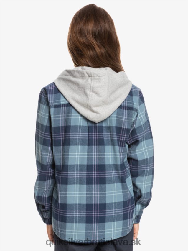 Halidonová košeľa s kapucňou a dlhým rukávom 8-16 Quiksilver chlapci B80HXR2310 provensálsky modrý zajačik