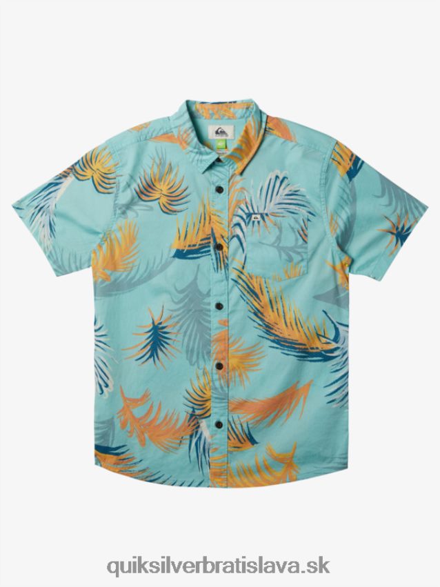 tropická glitch košeľa s krátkym rukávom Quiksilver chlapci B80HXR1912 anjelská modrá tropická závada