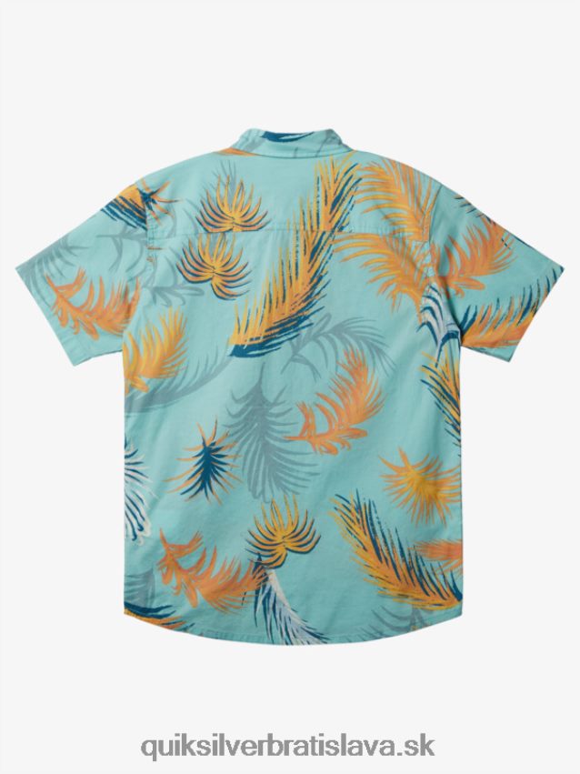 tropická glitch košeľa s krátkym rukávom Quiksilver chlapci B80HXR1912 anjelská modrá tropická závada