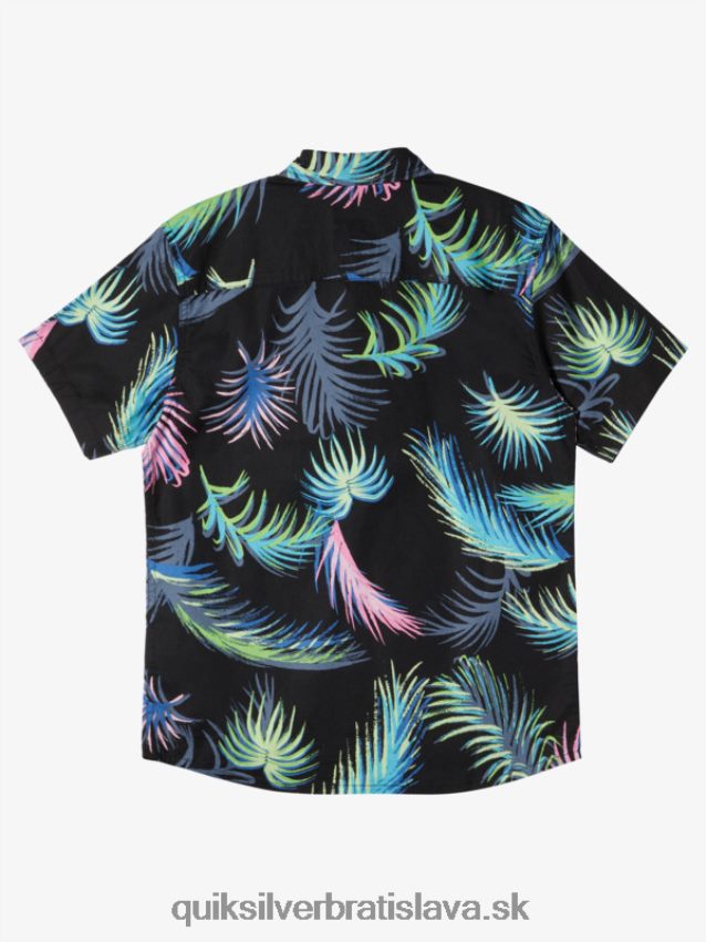 tropická glitch košeľa s krátkym rukávom Quiksilver chlapci B80HXR1913 čierna tropická závada