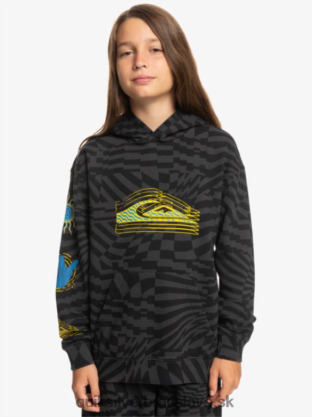8-16 radikálne krát oversized mikina s kapucňou Quiksilver chlapci B80HXR2052 čierne radikálne časy 231