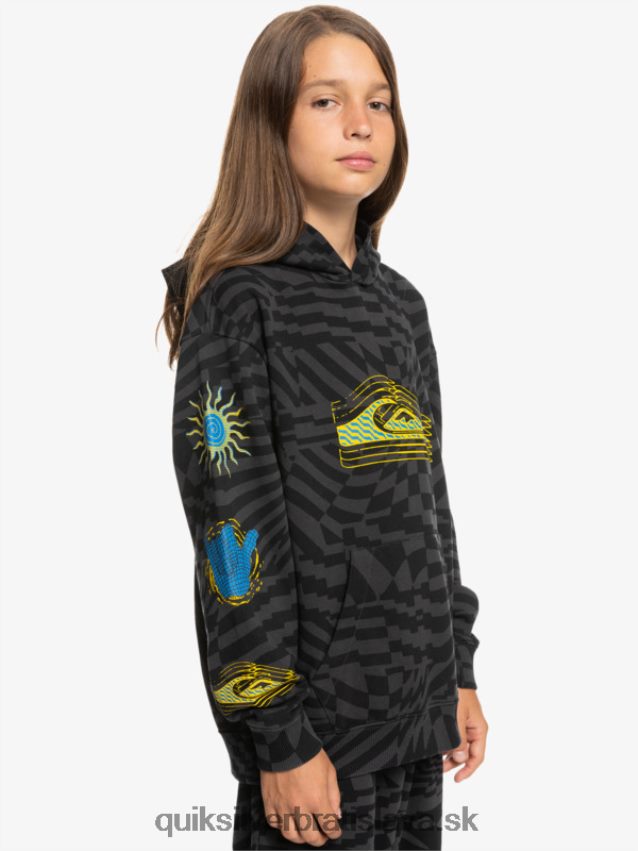 8-16 radikálne krát oversized mikina s kapucňou Quiksilver chlapci B80HXR2052 čierne radikálne časy 231