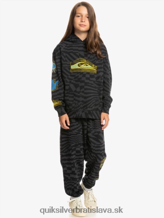8-16 radikálne krát oversized mikina s kapucňou Quiksilver chlapci B80HXR2052 čierne radikálne časy 231
