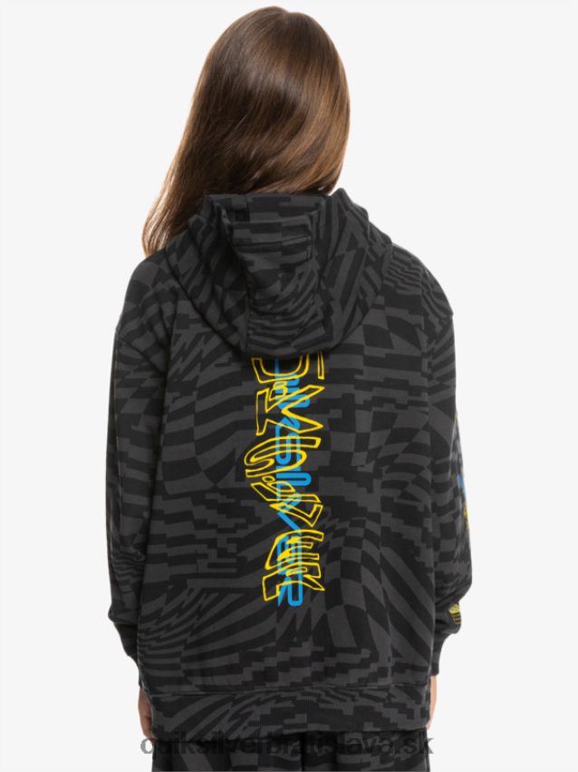 8-16 radikálne krát oversized mikina s kapucňou Quiksilver chlapci B80HXR2052 čierne radikálne časy 231