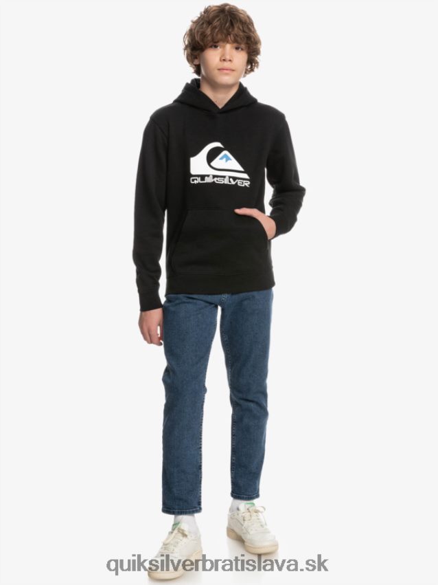 8-16 veľký fleecový top s logom Quiksilver chlapci B80HXR2248 čierna