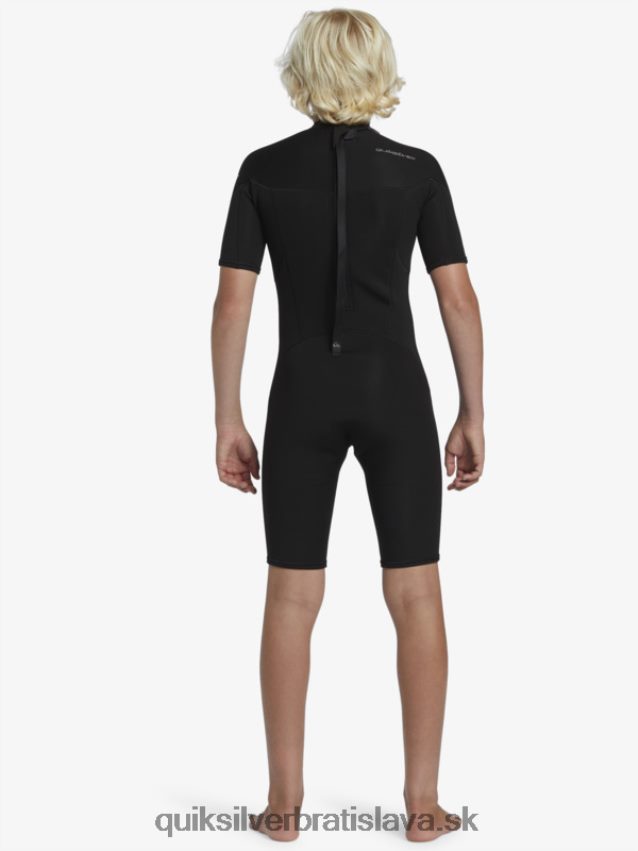 8-16 2/2 mm kombinéza na každodenné cvičenie s krátkym rukávom na zadný zips Quiksilver chlapci B80HXR2040 čierna