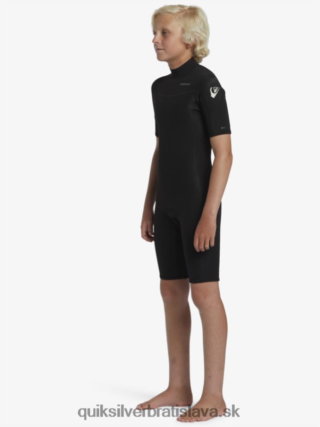 8-16 2/2 mm kombinéza na každodenné cvičenie s krátkym rukávom na zadný zips Quiksilver chlapci B80HXR2040 čierna