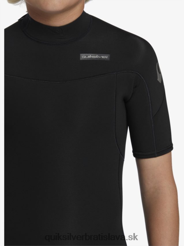 8-16 2/2 mm kombinéza na každodenné cvičenie s krátkym rukávom na zadný zips Quiksilver chlapci B80HXR2040 čierna