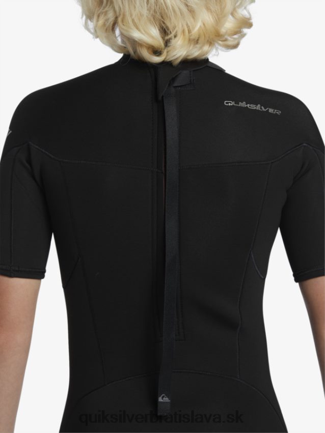 8-16 2/2 mm kombinéza na každodenné cvičenie s krátkym rukávom na zadný zips Quiksilver chlapci B80HXR2040 čierna
