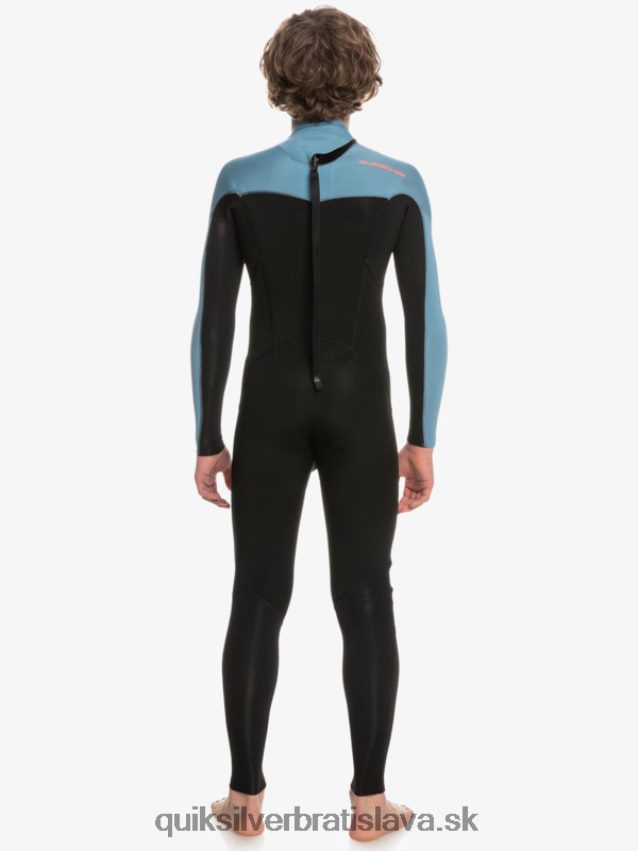 8-16 3/2 mm neoprénový oblek na každodenné sedenia so zipsom na chrbte Quiksilver chlapci B80HXR2223 čierna/provinčná modrá