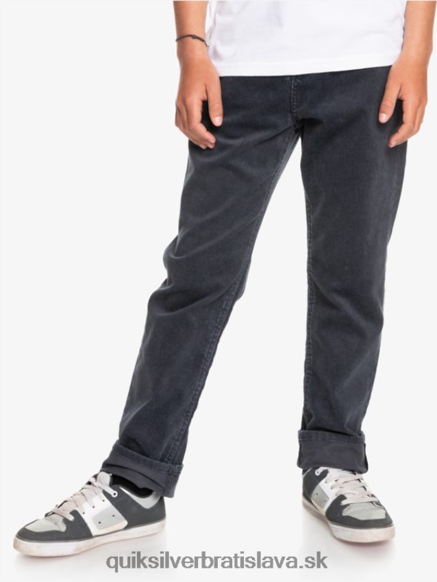 8-16 kracker zúžené manšestrové nohavice Quiksilver chlapci B80HXR2330 čierna