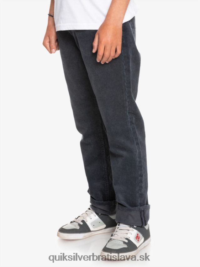 8-16 kracker zúžené manšestrové nohavice Quiksilver chlapci B80HXR2330 čierna