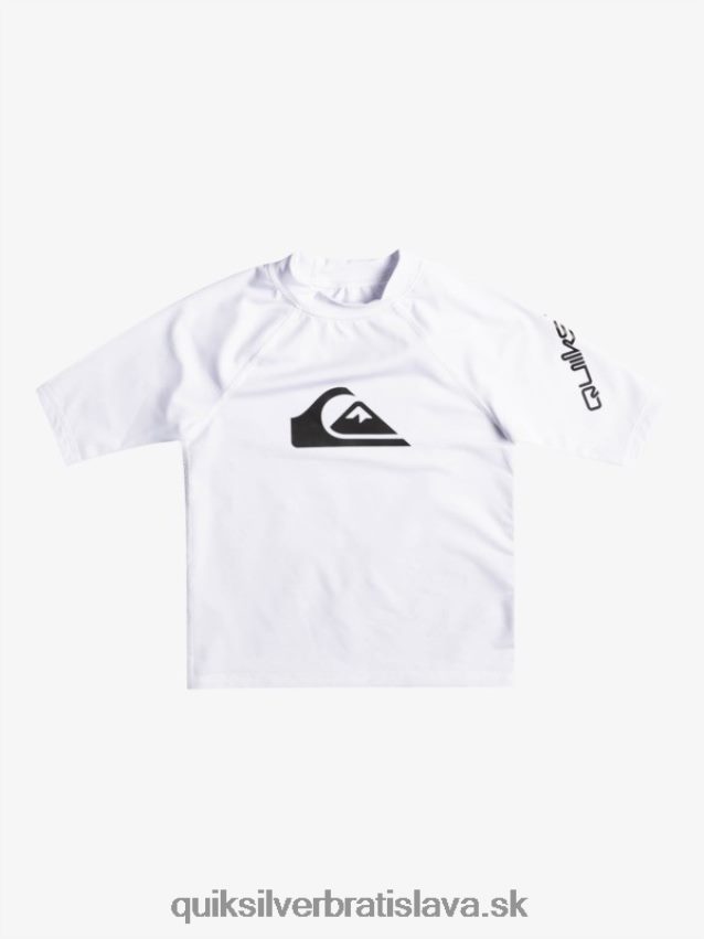 2-7 all time krátky rukáv upf 50 rashguard Quiksilver chlapci B80HXR2126 biely
