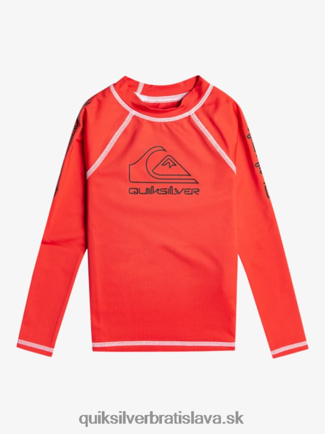 2-7 na turné dlhý rukáv upf 50 rashguard Quiksilver chlapci B80HXR2220 vysoko riziková červená