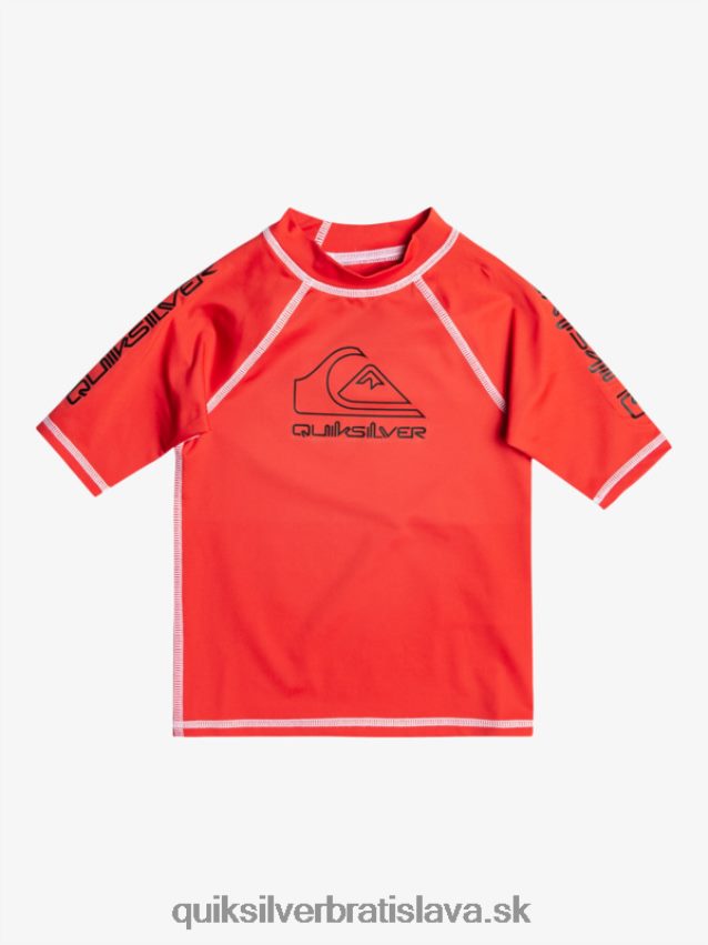 2-7 na turné krátky rukáv upf 50 rashguard Quiksilver chlapci B80HXR2116 vysoko riziková červená