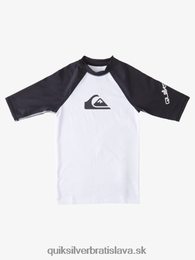 8-16 all time krátky rukáv upf 50 rashguard Quiksilver chlapci B80HXR2245 biely čierny