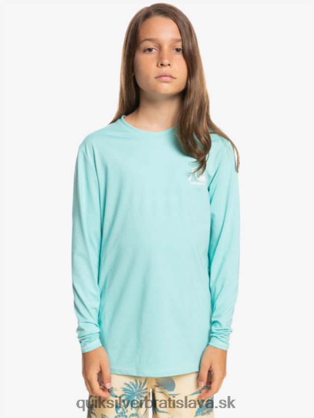 8-16 dedičné vresové tričko na surfovanie s dlhým rukávom upf 50 Quiksilver chlapci B80HXR2199 anjel modrý vres