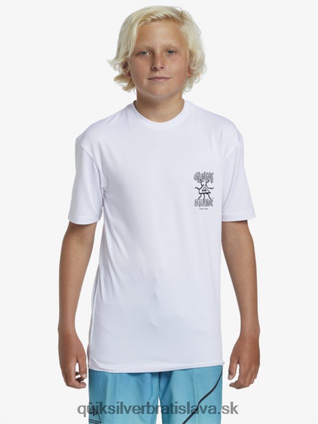 8-16 mix session upf 50 surfové tričko s krátkym rukávom Quiksilver chlapci B80HXR2017 biely