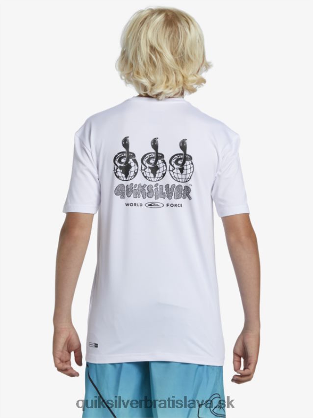 8-16 mix session upf 50 surfové tričko s krátkym rukávom Quiksilver chlapci B80HXR2017 biely
