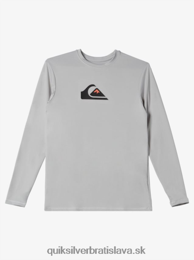 8-16 pevných pruhov ls mládežnícke l/sl surfové tričko Quiksilver chlapci B80HXR2119 šedo fialová