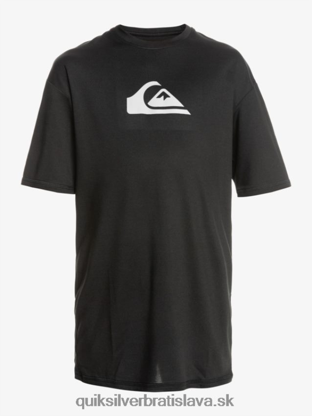 Surfové tričko s krátkym rukávom, upf 50, 8-16 Quiksilver chlapci B80HXR2134 čierna