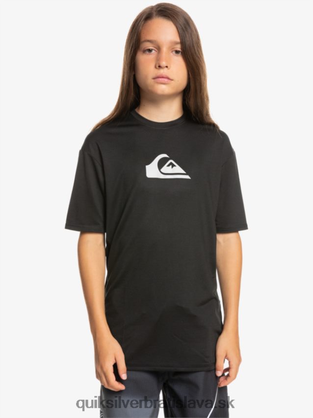Surfové tričko s krátkym rukávom, upf 50, 8-16 Quiksilver chlapci B80HXR2134 čierna