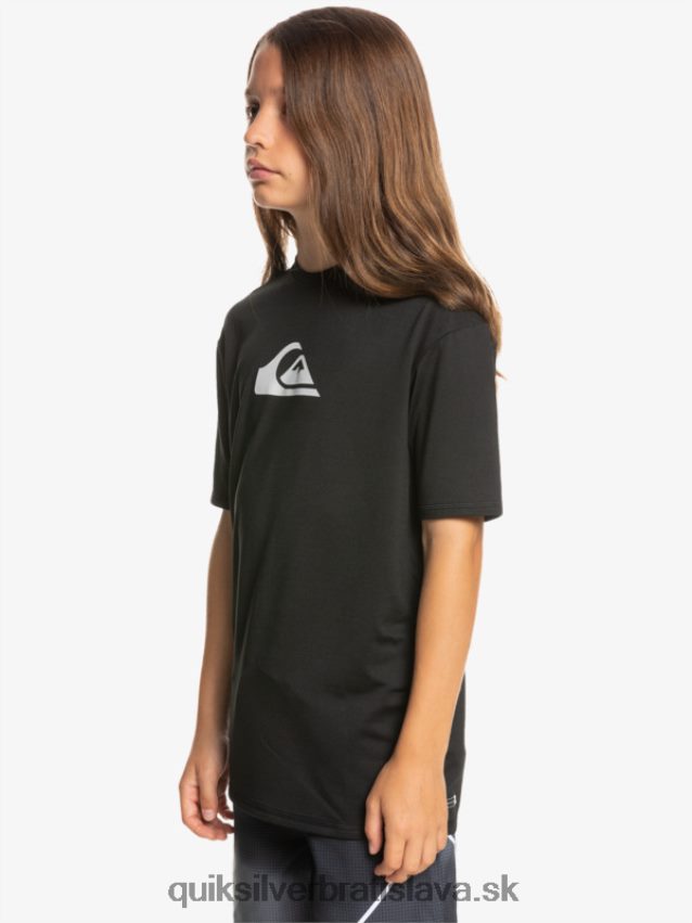 Surfové tričko s krátkym rukávom, upf 50, 8-16 Quiksilver chlapci B80HXR2134 čierna