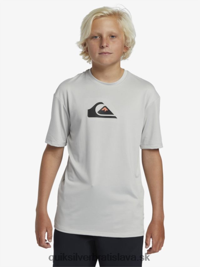 Surfové tričko s krátkym rukávom, upf 50, 8-16 Quiksilver chlapci B80HXR2135 šedo fialová