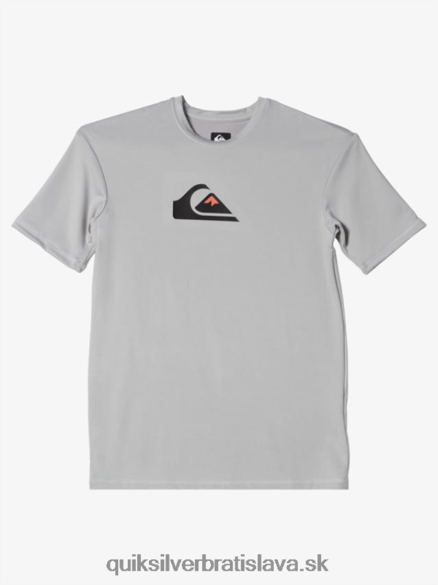Surfové tričko s krátkym rukávom, upf 50, 8-16 Quiksilver chlapci B80HXR2135 šedo fialová