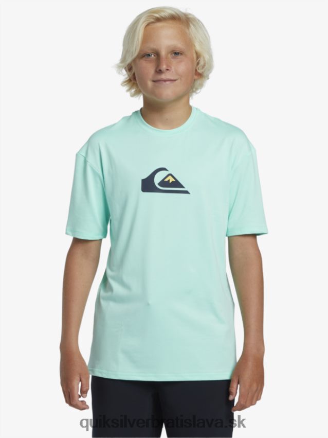 Surfové tričko s krátkym rukávom, upf 50, 8-16 Quiksilver chlapci B80HXR2137 plážové sklo